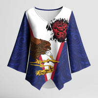 American Samoa Heart Tribal Personalized Kimono Sleeve Blouse Polynesian Patterns LT9 Female Blue - Polynesian Pride