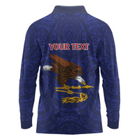 American Samoa Heart Tribal Personalized Long Sleeve Polo Shirt Polynesian Patterns LT9 - Polynesian Pride