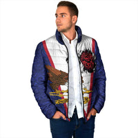 American Samoa Heart Tribal Personalized Padded Jacket Polynesian Patterns LT9 - Polynesian Pride