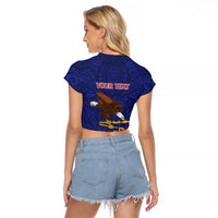 American Samoa Heart Tribal Personalized Raglan Cropped T Shirt Polynesian Patterns LT9 - Polynesian Pride