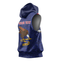 American Samoa Heart Tribal Personalized Sleeveless Hoodie Polynesian Patterns LT9 - Polynesian Pride