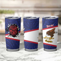 American Samoa Heart Tribal Personalized Tumbler Cup Polynesian Patterns LT9 - Polynesian Pride