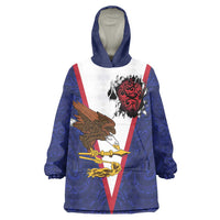 American Samoa Heart Tribal Personalized Wearable Blanket Hoodie Polynesian Patterns LT9 One Size Blue - Polynesian Pride