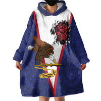 American Samoa Heart Tribal Personalized Wearable Blanket Hoodie Polynesian Patterns LT9 - Polynesian Pride
