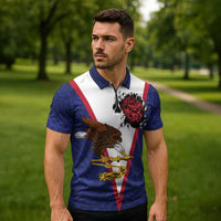 American Samoa Heart Tribal Personalized Zipper Polo Shirt Polynesian Patterns LT9 - Polynesian Pride