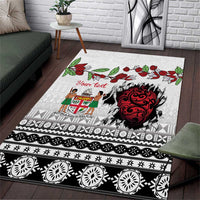 Fiji Heart Tribal Personalised Area Rug Polynesian Patterns LT9 White - Polynesian Pride