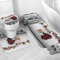 Fiji Heart Tribal Personalised Bathroom Set Polynesian Patterns LT9 Mat Set Only (3 pcs) One Size White - Polynesian Pride