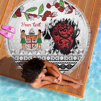 Fiji Heart Tribal Personalised Beach Blanket Polynesian Patterns LT9 - Polynesian Pride