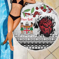 Fiji Heart Tribal Personalised Beach Blanket Polynesian Patterns LT9 - Polynesian Pride