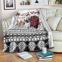 Fiji Heart Tribal Personalised Blanket Polynesian Patterns LT9 White - Polynesian Pride