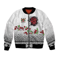 Fiji Heart Tribal Personalised Bomber Jacket Polynesian Patterns LT9 Unisex White - Polynesian Pride