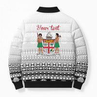 Fiji Heart Tribal Personalised Bomber Puffer Jacket Polynesian Patterns LT9 - Polynesian Pride