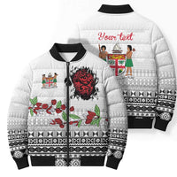 Fiji Heart Tribal Personalised Bomber Puffer Jacket Polynesian Patterns LT9 - Polynesian Pride