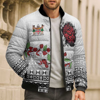 Fiji Heart Tribal Personalised Bomber Puffer Jacket Polynesian Patterns LT9 - Polynesian Pride