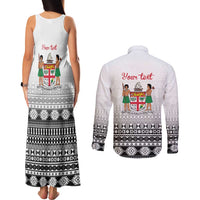 Fiji Heart Tribal Personalised Couples Matching Tank Maxi Dress and Long Sleeve Button Shirt Polynesian Patterns LT9 - Polynesian Pride