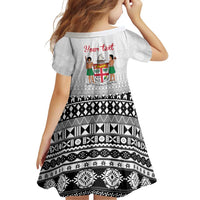Fiji Heart Tribal Personalised Family Matching Off The Shoulder Long Sleeve Dress and Hawaiian Shirt Polynesian Patterns