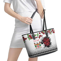 Fiji Heart Tribal Personalised Leather Tote Bag Polynesian Patterns LT9 - Polynesian Pride