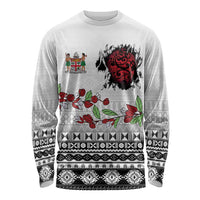 Fiji Heart Tribal Personalised Long Sleeve Shirt Polynesian Patterns LT9 Unisex White - Polynesian Pride
