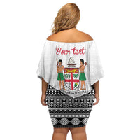 Fiji Heart Tribal Personalised Off Shoulder Short Dress Polynesian Patterns LT9 - Polynesian Pride