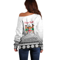 Fiji Heart Tribal Personalised Off Shoulder Sweater Polynesian Patterns LT9 - Polynesian Pride
