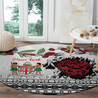 Fiji Heart Tribal Personalised Round Carpet Polynesian Patterns LT9 - Polynesian Pride