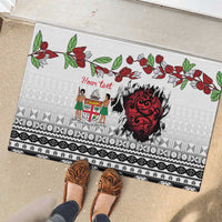 Fiji Heart Tribal Personalised Rubber Doormat Polynesian Patterns LT9 - Polynesian Pride
