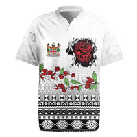 Fiji Heart Tribal Personalised Rugby Jersey Polynesian Patterns LT9 White - Polynesian Pride