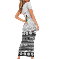 Fiji Heart Tribal Personalised Short Sleeve Bodycon Dress Polynesian Patterns LT9 - Polynesian Pride