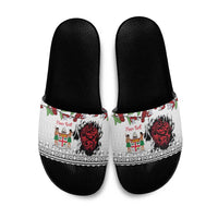 Fiji Heart Tribal Personalised Slide Sandals Polynesian Patterns LT9 White - Polynesian Pride