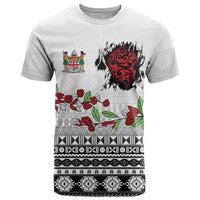 Fiji Heart Tribal Personalised T Shirt Polynesian Patterns LT9 White - Polynesian Pride