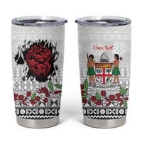 Fiji Heart Tribal Personalised Tumbler Cup Polynesian Patterns LT9 White - Polynesian Pride