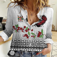 Fiji Heart Tribal Personalised Women Casual Shirt Polynesian Patterns LT9 Female White - Polynesian Pride