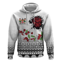Fiji Heart Tribal Personalised Zip Hoodie Polynesian Patterns LT9 Pullover Hoodie White - Polynesian Pride