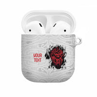 New Zealand Maori Heart Tribal Personalised AirPods Case Polynesian Patterns LT9 White - Polynesian Pride