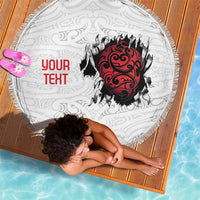 New Zealand Maori Heart Tribal Personalised Beach Blanket Polynesian Patterns LT9 - Polynesian Pride