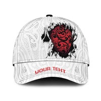 New Zealand Maori Heart Tribal Personalised Classic Cap Polynesian Patterns LT9 Universal Fit White - Polynesian Pride