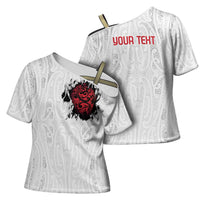New Zealand Maori Heart Tribal Personalised Cross Shoulder Shirt Polynesian Patterns LT9 - Polynesian Pride