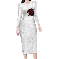 New Zealand Maori Heart Tribal Personalised Family Matching Long Sleeve Bodycon Dress and Hawaiian Shirt Polynesian Patterns