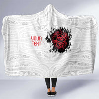 New Zealand Maori Heart Tribal Personalised Hooded Blanket Polynesian Patterns LT9 One Size White - Polynesian Pride