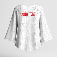 New Zealand Maori Heart Tribal Personalised Kimono Sleeve Blouse Polynesian Patterns LT9 - Polynesian Pride