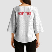 New Zealand Maori Heart Tribal Personalised Kimono Sleeve Blouse Polynesian Patterns LT9 - Polynesian Pride