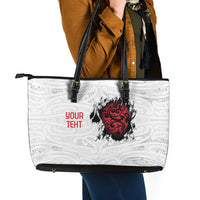 New Zealand Maori Heart Tribal Personalised Leather Tote Bag Polynesian Patterns LT9 - Polynesian Pride