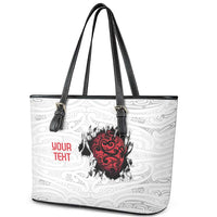 New Zealand Maori Heart Tribal Personalised Leather Tote Bag Polynesian Patterns LT9 - Polynesian Pride