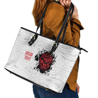 New Zealand Maori Heart Tribal Personalised Leather Tote Bag Polynesian Patterns LT9 - Polynesian Pride