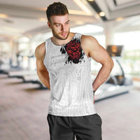 New Zealand Maori Heart Tribal Personalised Men Tank Top Polynesian Patterns LT9 White - Polynesian Pride