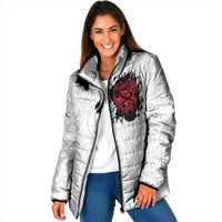 New Zealand Maori Heart Tribal Personalised Padded Jacket Polynesian Patterns LT9 Women White - Polynesian Pride