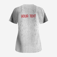 New Zealand Maori Heart Tribal Personalised Scrub Top Polynesian Patterns LT9 - Polynesian Pride