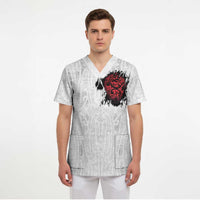 New Zealand Maori Heart Tribal Personalised Scrub Top Polynesian Patterns LT9 - Polynesian Pride
