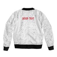 New Zealand Maori Heart Tribal Personalised Sleeve Zip Bomber Jacket Polynesian Patterns LT9 - Polynesian Pride
