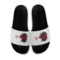 New Zealand Maori Heart Tribal Personalised Slide Sandals Polynesian Patterns LT9 White - Polynesian Pride